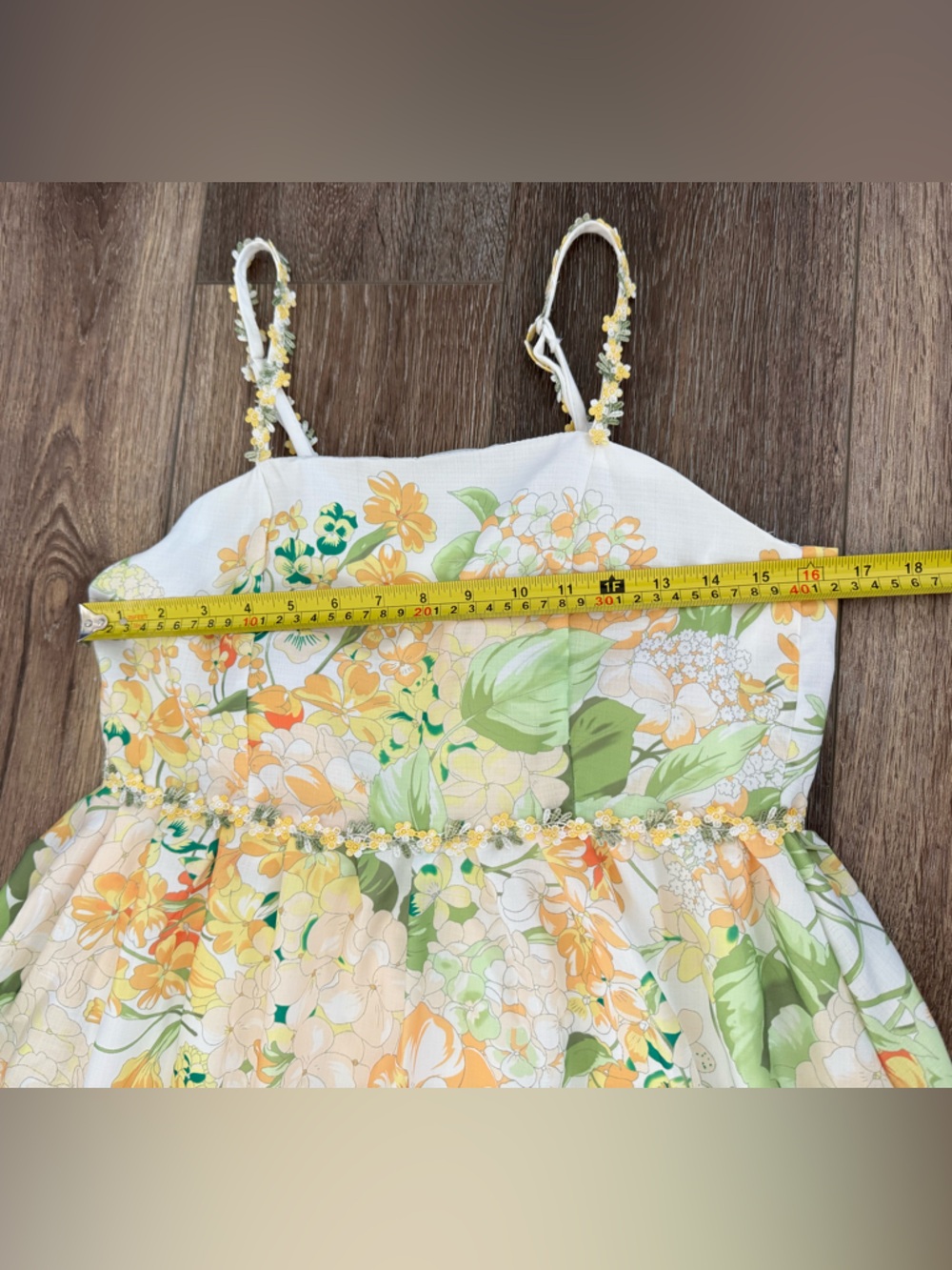 Dalia MacPhee Yellow and Green Floral Maxi Fit & Flare Sundress Women's M - Picture 14 of 15
